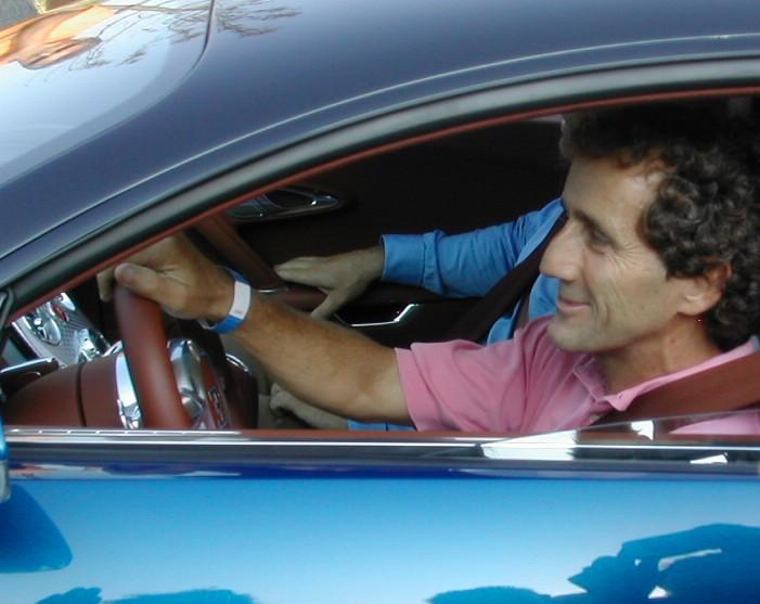 Two more pictures of Alain Prost in the Bugatti