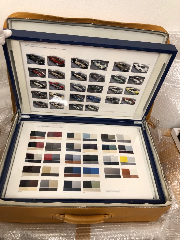 Complete and full Bugatti Veyron color and trim box. Only 33 produced